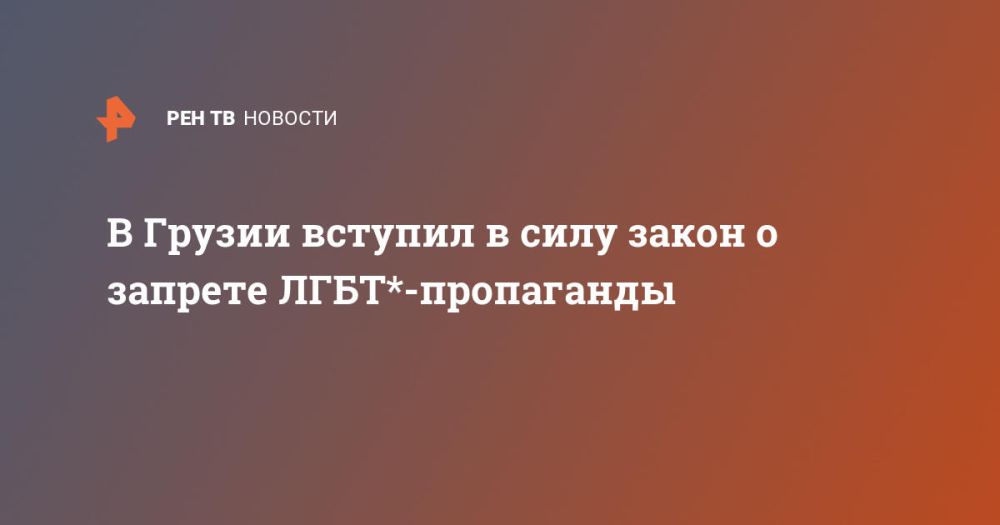 В Грузии вступил в силу закон о запрете ЛГБТ*-пропаганды