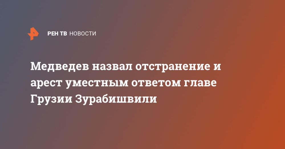 Медведев назвал отстранение и арест уместным ответом главе Грузии Зурабишвили