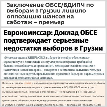 Отчет ОБСЕ по выборам в Грузии: как угодить всем, или продажность международных организаций в действии