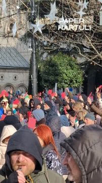 Сторонники прозападаной оппозиции в Тбилиси вышли на митинг сразу после инаугурации избранного президента Грузии Михаила Кавелашвили