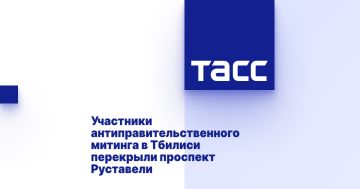 Участники антиправительственного митинга в Тбилиси перекрыли проспект Руставели